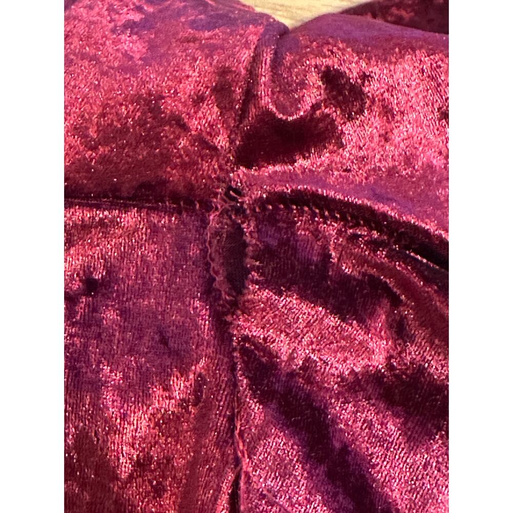 Vintage Fredericks of Hollywood Crushed Velvet Deep Plunge Bodysuit Wine Red Sm - Picture 9 of 9